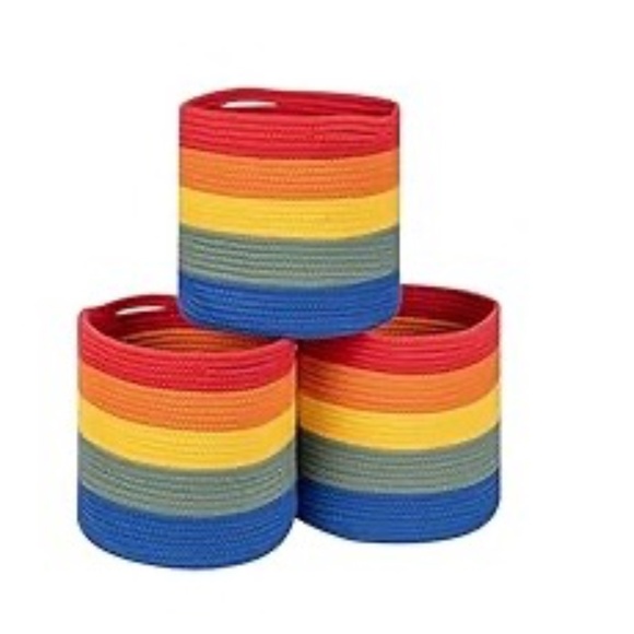 Rainbow Colorful Toy Storage Baskets Bins 11"x11'' - Picture 1 of 1